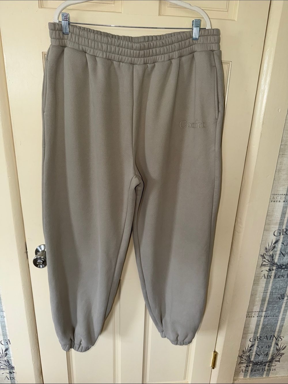 COMFRT Court Fleece Joggers in Taupe — Women's Relaxed Track Pants